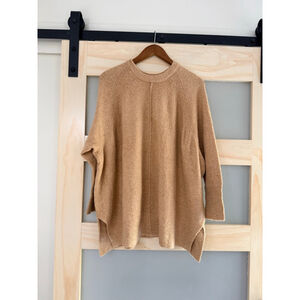 Lou & Grey Boucle Textured Tunic Sweater Beige Tan Medium NWT